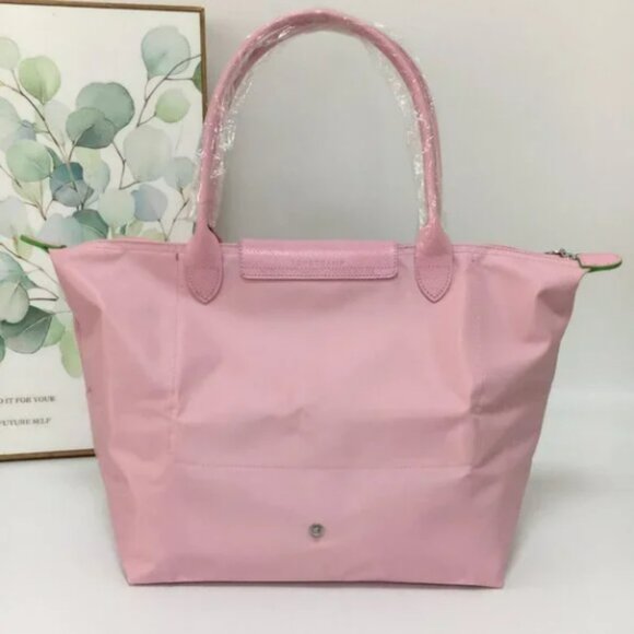 NWT Longchamp Le Pliage Original Large Shoulder Nylon Bag Tote IN Pink - Picture 4 of 10